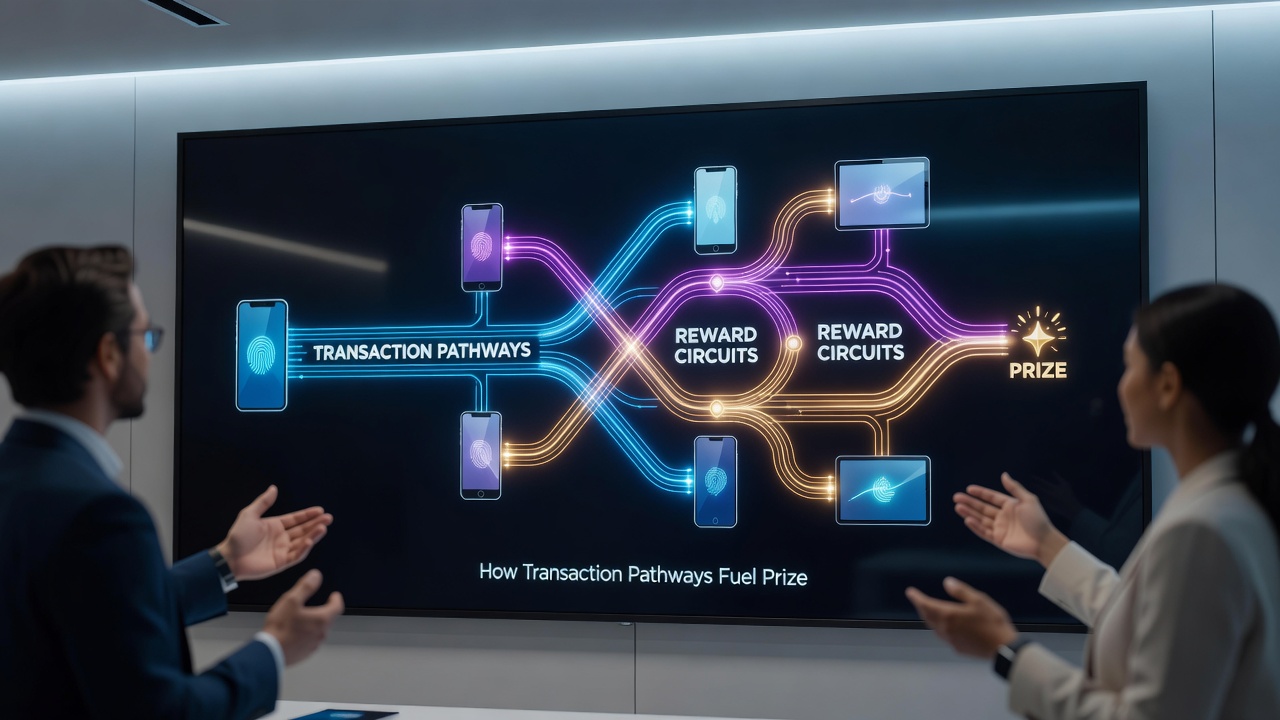 Illustration von Transaktionsnetzwerken und Preiswachstum in mobilen Casino-Umgebungen