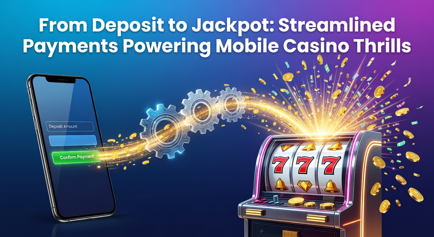 Smartphone mit offener Casino-App, das verschiedene Zahlungsoptionen wie Apple Pay und Kreditkarten anzeigt, während ein Jackpot-Winzer im Hintergrund glänzt