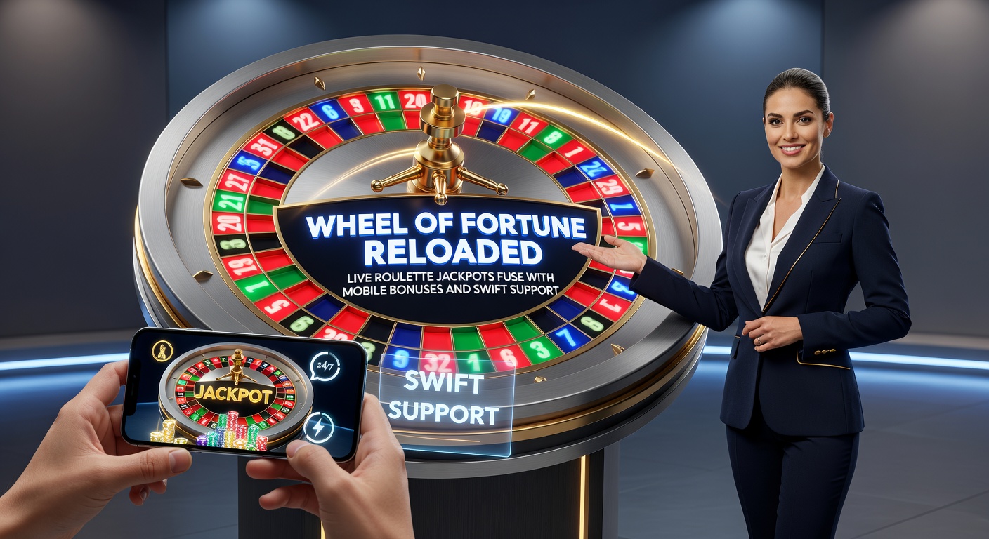Smartphone-Bildschirm zeigt Wheel of Fortune Reloaded mit aktiven mobilen Boni-Overlays und einem Support-Chat-Fenster, das rasche Antworten simuliert